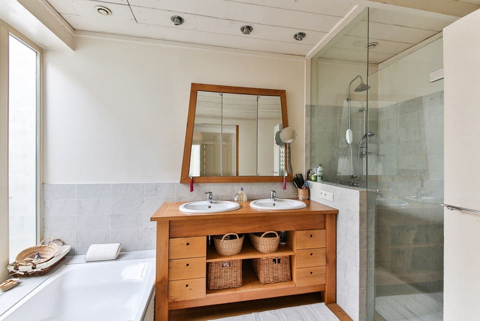 mirror in bathroom